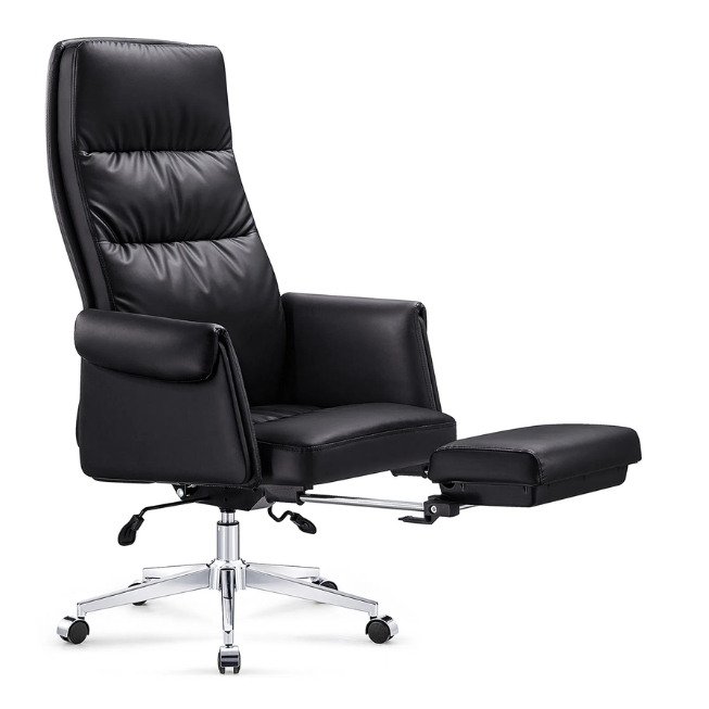 Ghế xoay giám đốc da Pu màu đen ngả lưng có gác chân: SG - 5907 - $hienthicat